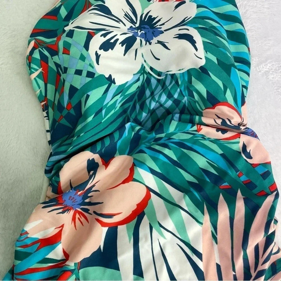 Kona Sol Floral High Neck High Coverage One piece swimsuit - Picture 6 of 6